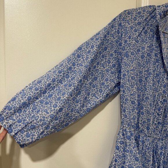 J.Crew Ruffle-collar mini dress in Liberty® D'Anjo Coast fabric, XS, blue floral - Picture 4 of 5